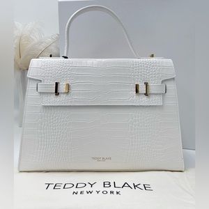 Authentic NWT TEDDY BLAKE Ava Croco Gold 14” WHITE